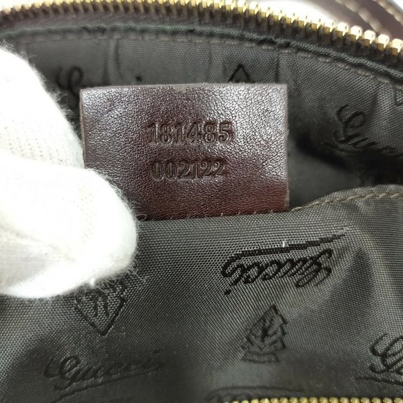 Authentic Gucci Satchel Bag Brown PVC Used GG Handbag Vintage - Picture 11 of 13